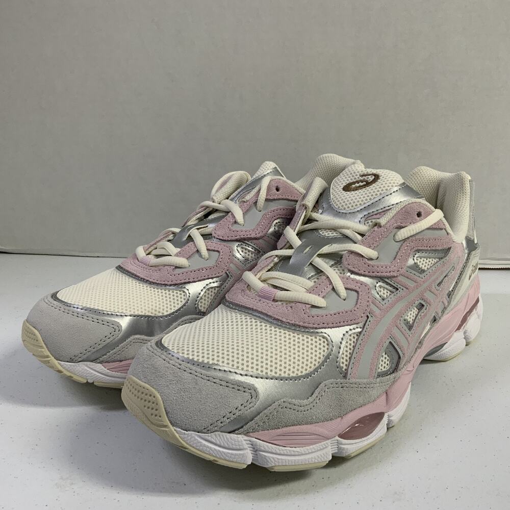 ASICS Gel NYC Concrete Barely Rose 1203A383 028 Size 12 Men White Pink Mesh Shoe
